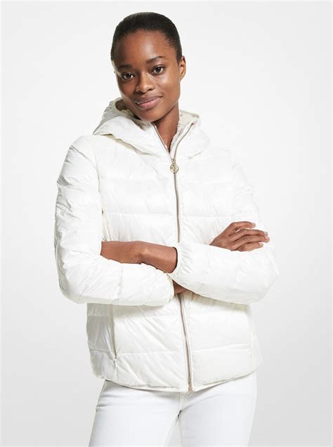 michael michael kors fleece-lined satin packable puffer jacket|Michael Kors puffer jackets men's.